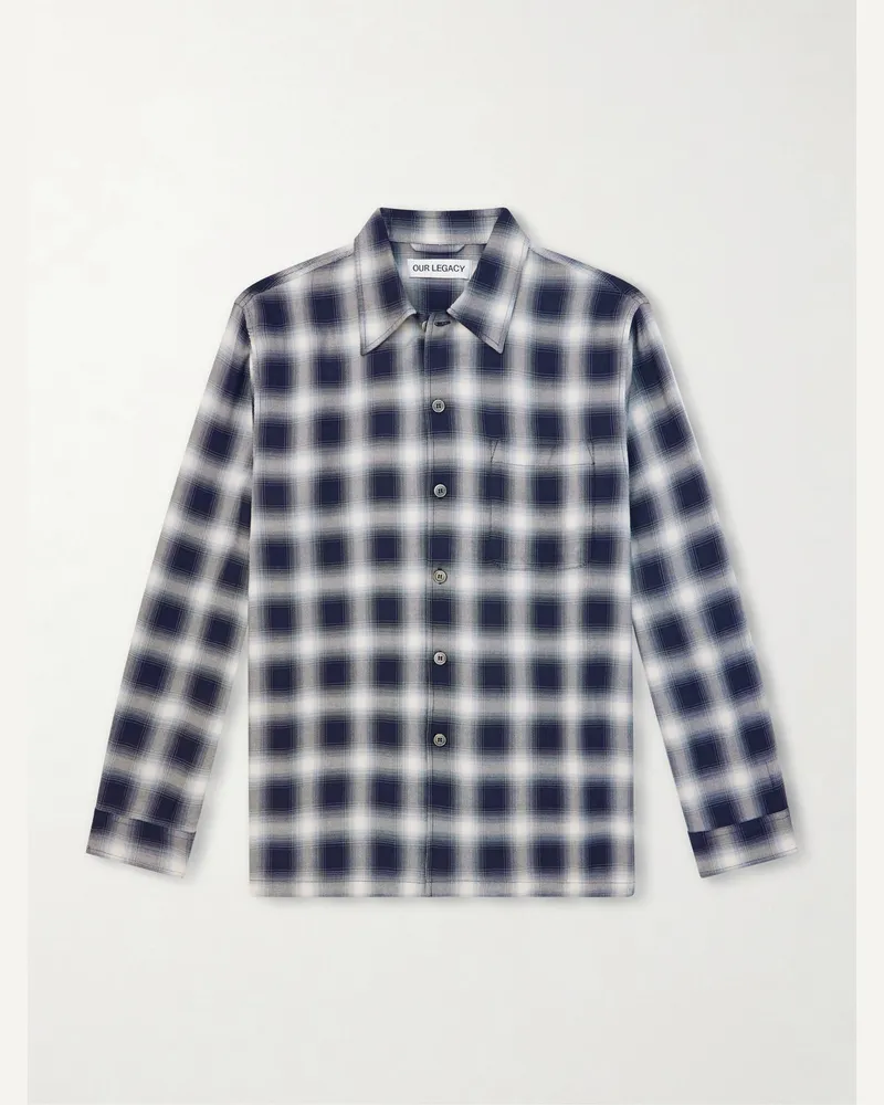 Our Legacy Hemd aus kariertem Webstoff Schwarz