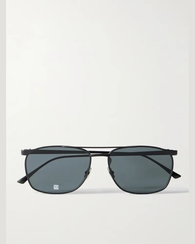 Saint Laurent Pilotensonnenbrille aus Metall Schwarz
