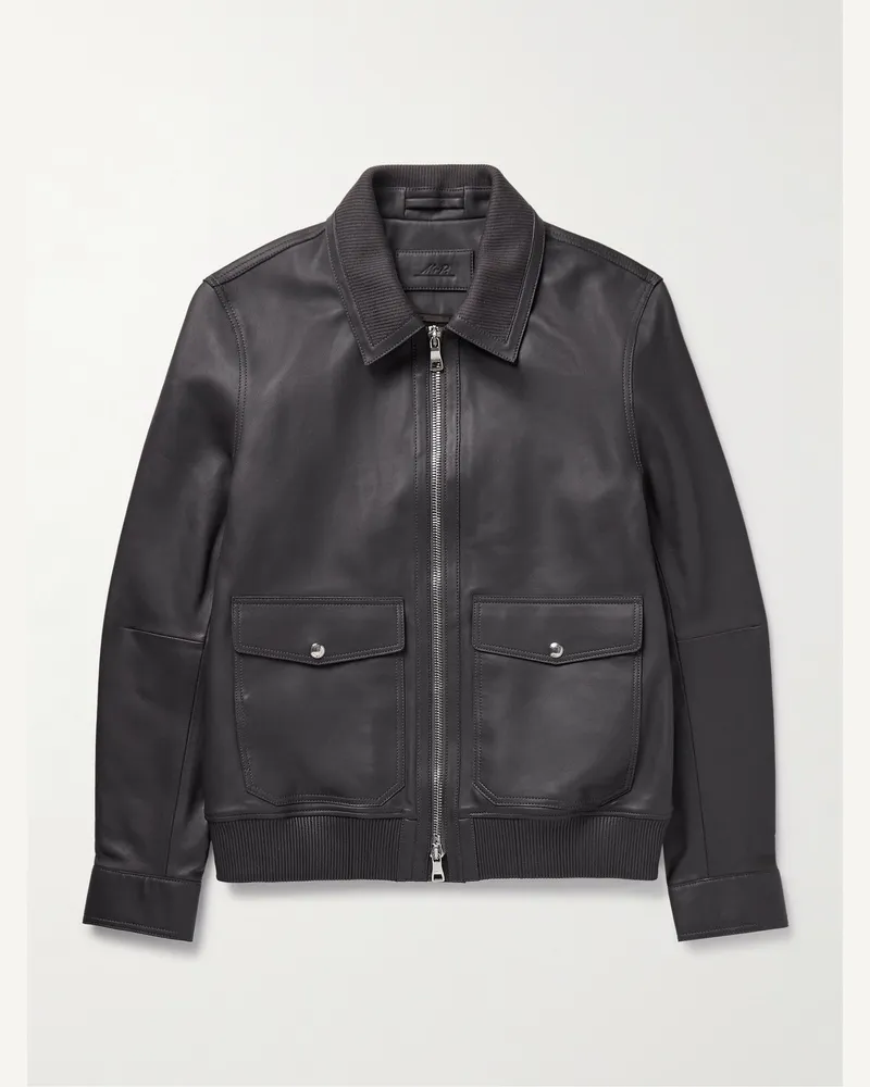 MR P. Blouson aus Leder Grau
