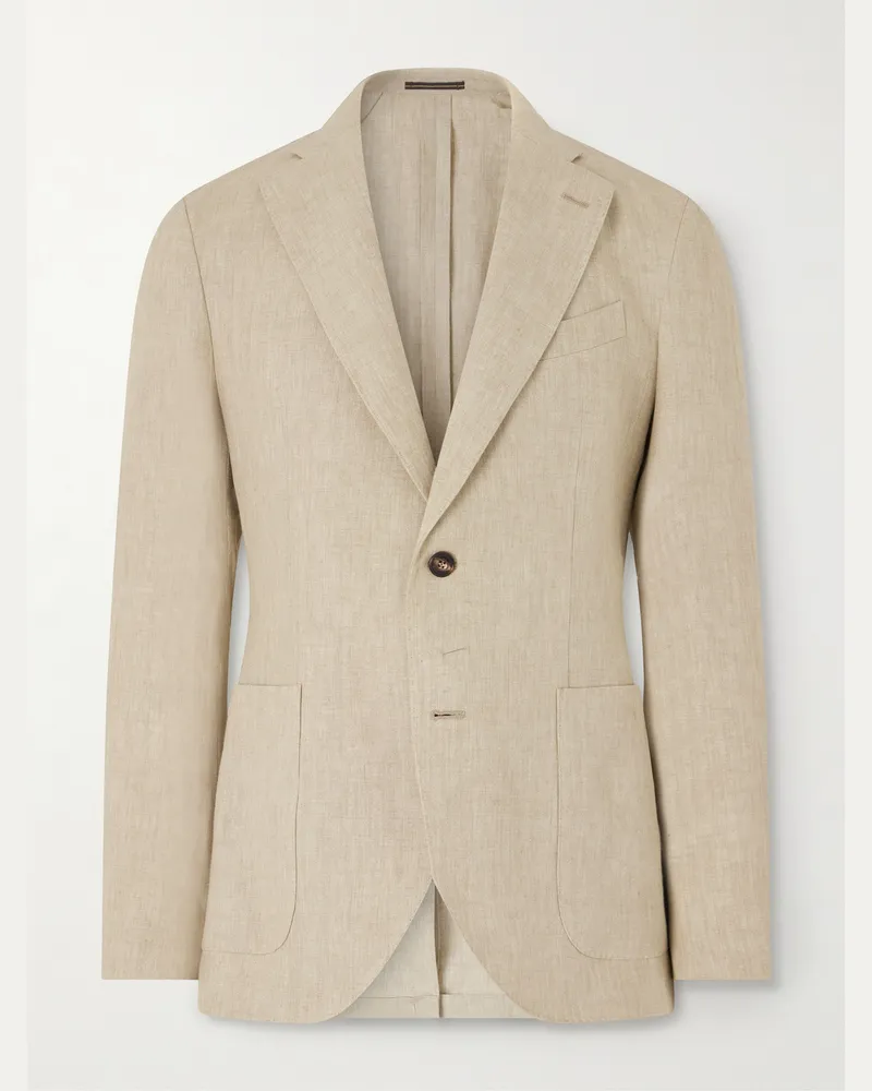 Slowear Slim-Fit Linen Blazer Neutrals