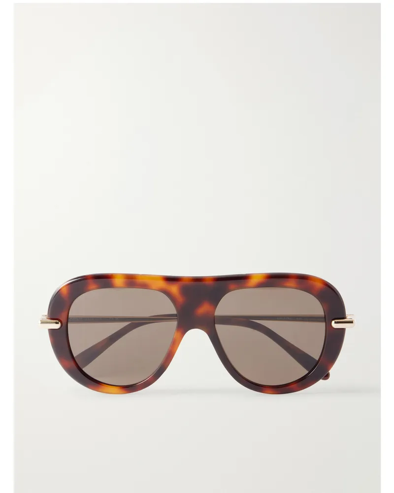 Loewe Slim Aviator-Style Tortoiseshell Acetate Sunglasses Tortoiseshell