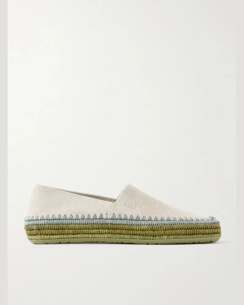 Loewe Paula's Ibiza Espadrilles aus Veloursleder Grau