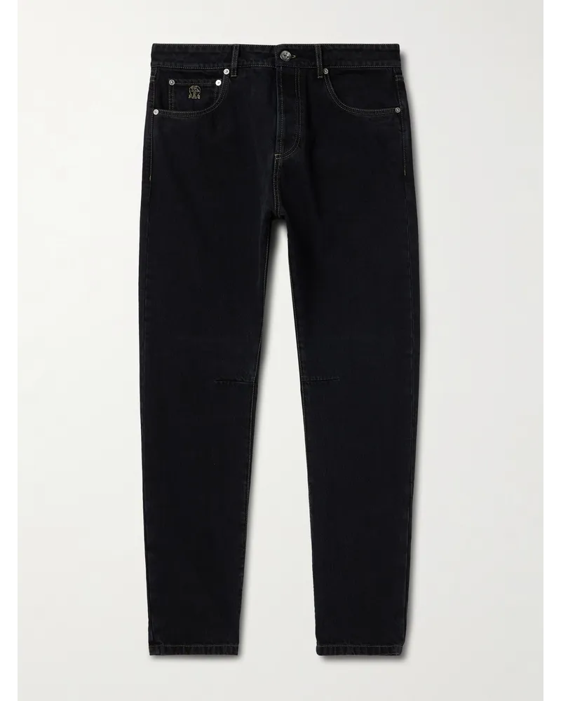 Brunello Cucinelli Leisure gerade geschnittene Jeans Schwarz