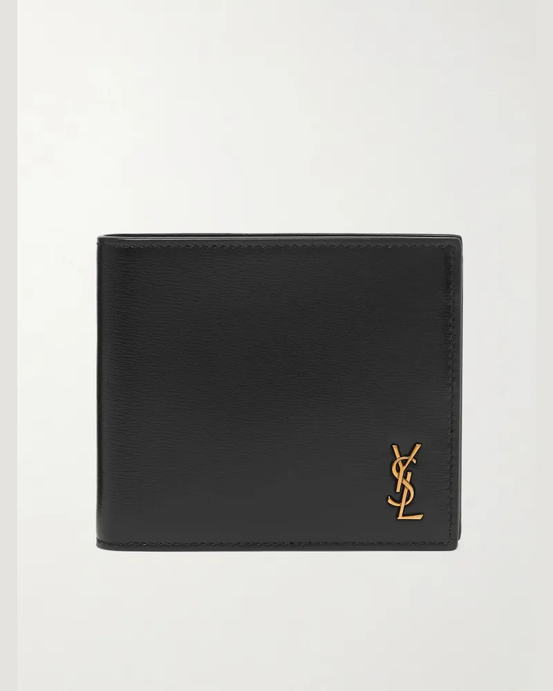 Saint Laurent Logo-Appliquéd Leather Billfold Wallet Black