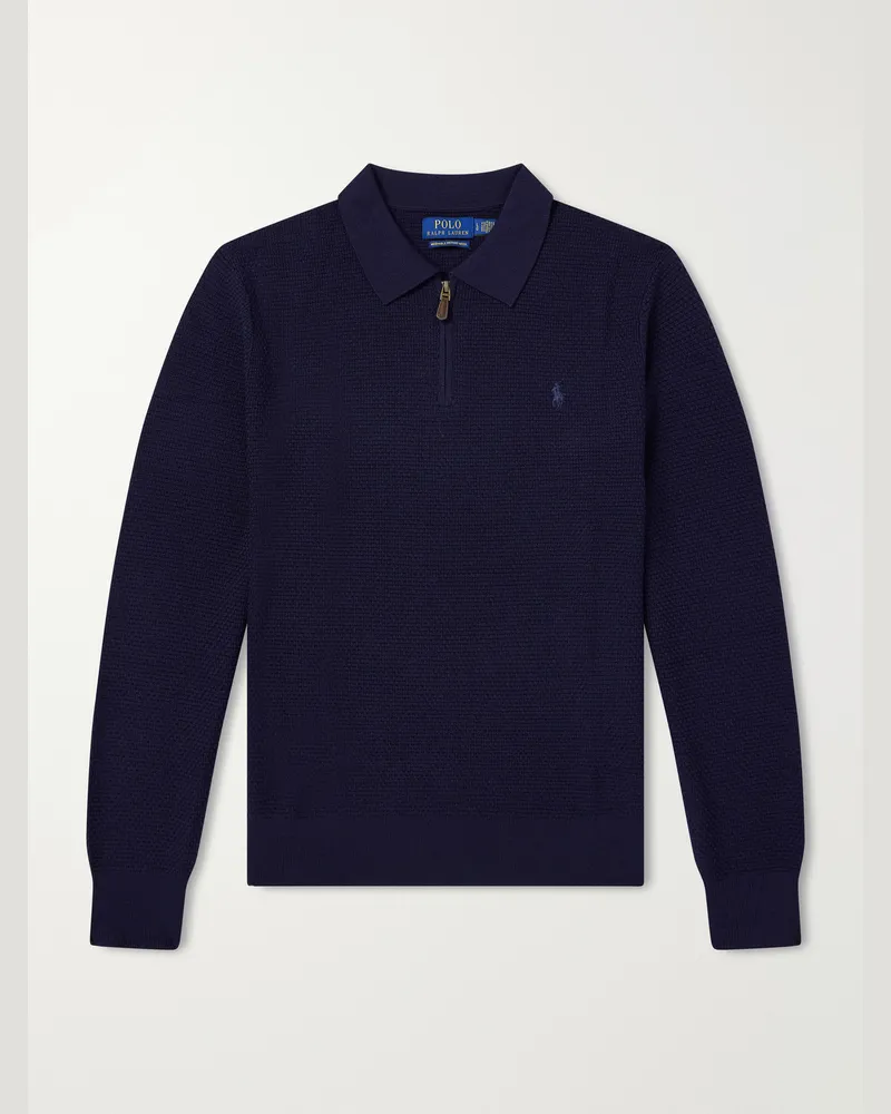 Ralph Lauren Wool Half-Zip Sweater Blue