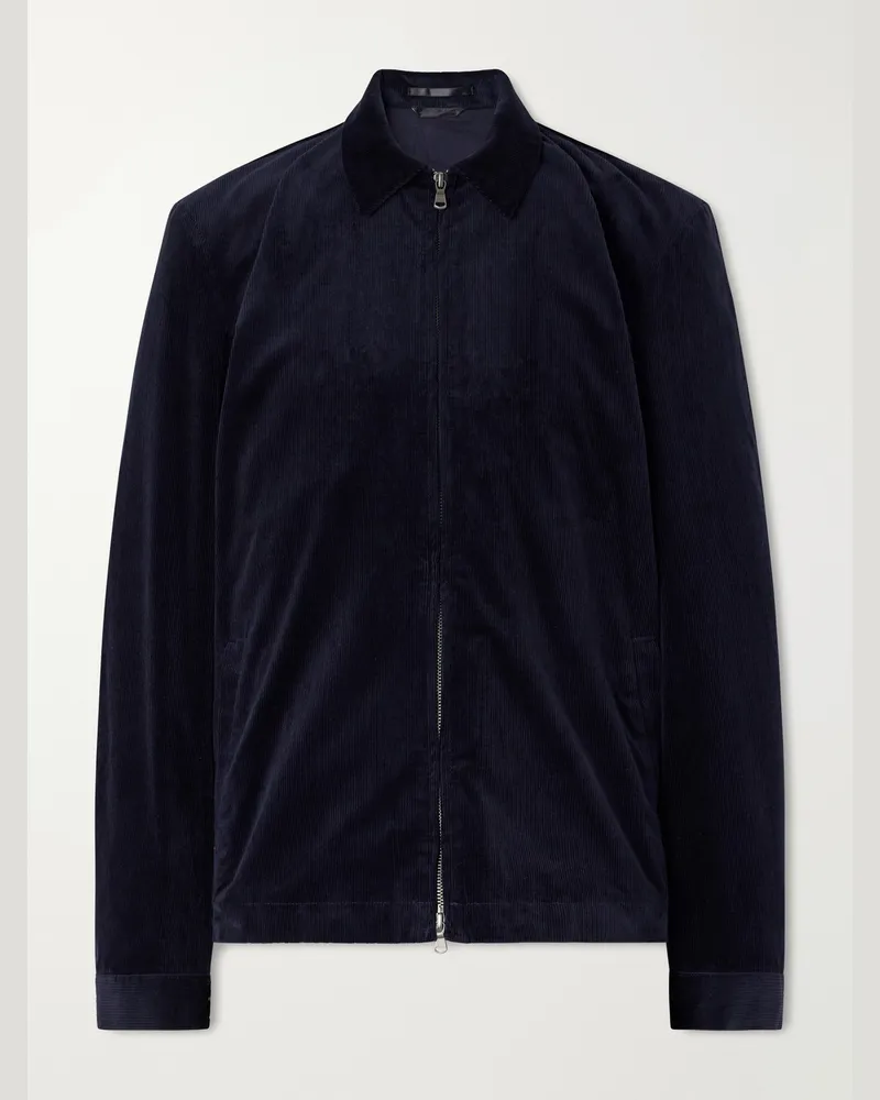 Sunspel Cotton-Blend Corduroy Blouson Jacket Blue