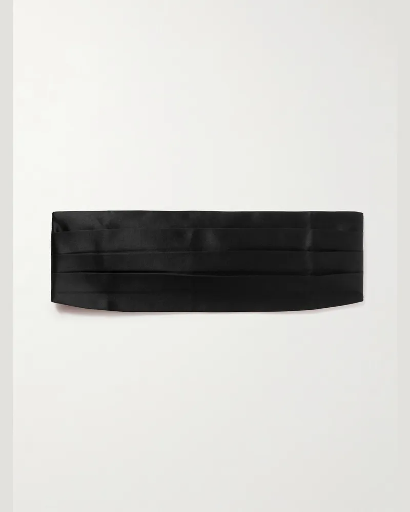 Brunello Cucinelli Kummerbund aus Satin aus einer Baumwoll-Seidenmischung Schwarz