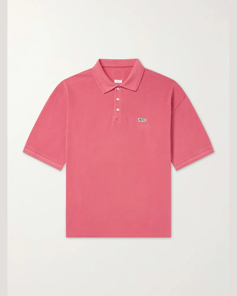Visvim Logo-Embroidered Cotton Polo Shirt Red