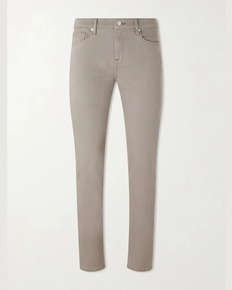 Frame Denim L'Homme Slim-Fit Stretch Lyocell-Blend Trousers Gray