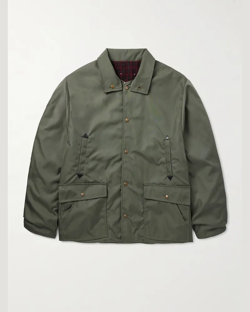 Maison Margiela Wendbarer Parka aus Schurwolle mit Karomuster Grün