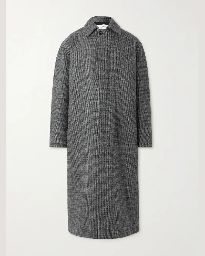 Celine Mantel aus Woll-Tweed Grau