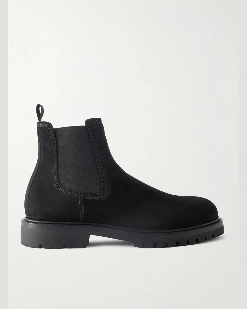 Officine Creative Italia Boss 004 Chelsea Boots aus Veloursleder Schwarz