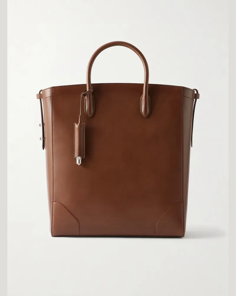 Dunhill Century Burnished-Leather Tote Bag Brown