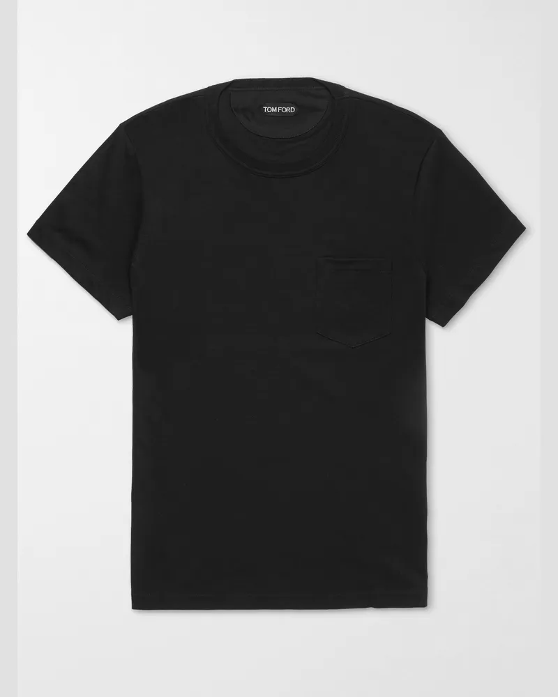 Tom Ford T-Shirt aus Baumwoll-Jersey Schwarz