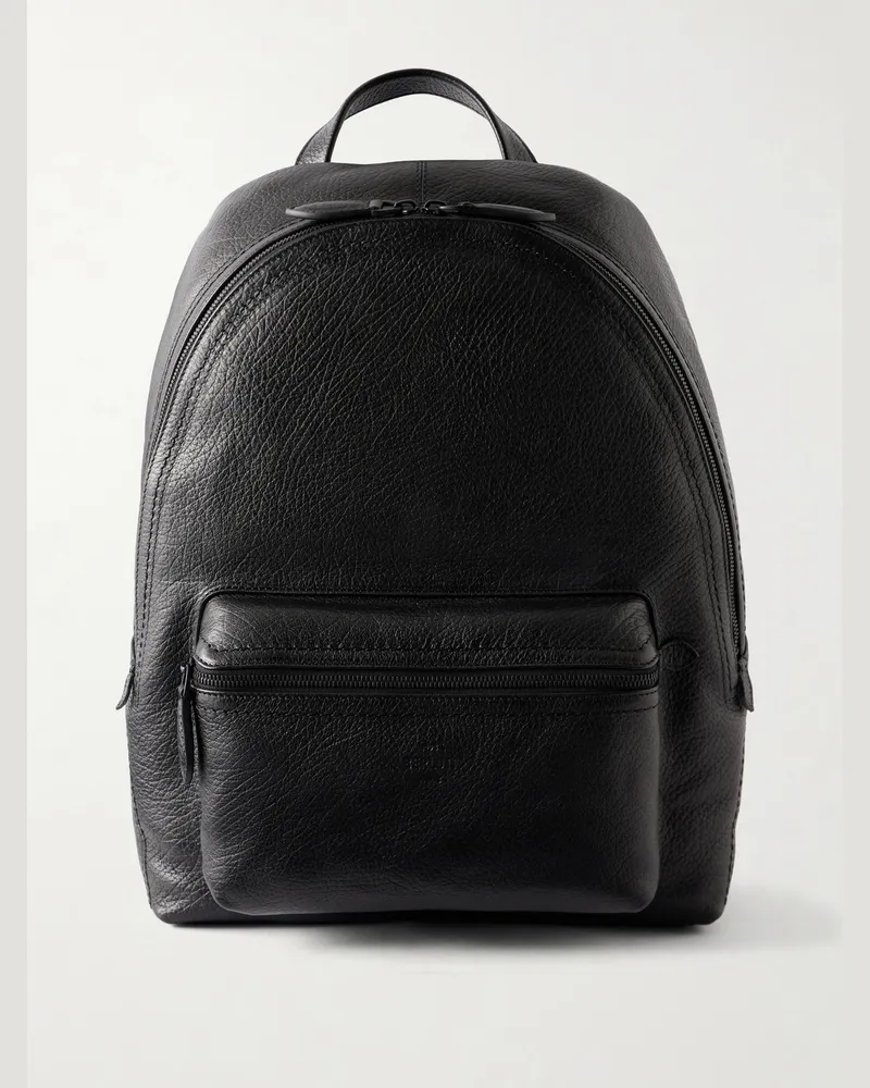 Berluti Time Off Full-Grained Leather Backpack Black