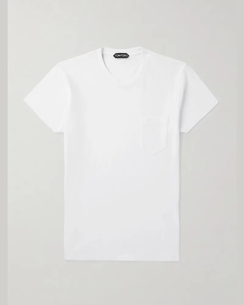 Tom Ford T-Shirt aus Baumwoll-Jersey Weiß