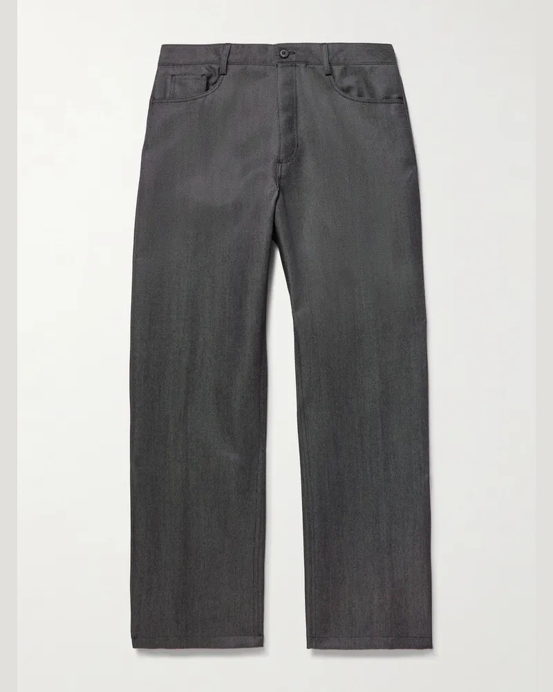 MR P. Straight-Leg Wool and Mohair-Blend Jeans Black