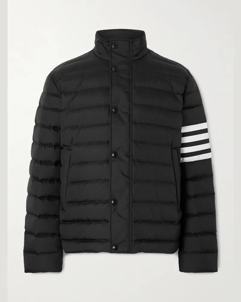 Thom Browne Striped Quilted Ripstop Down Jacket Black