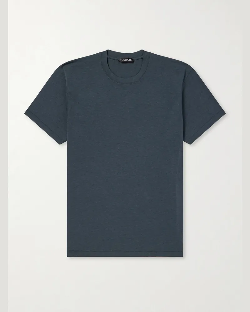 Tom Ford Lyocell and Cotton-Blend T-Shirt Green