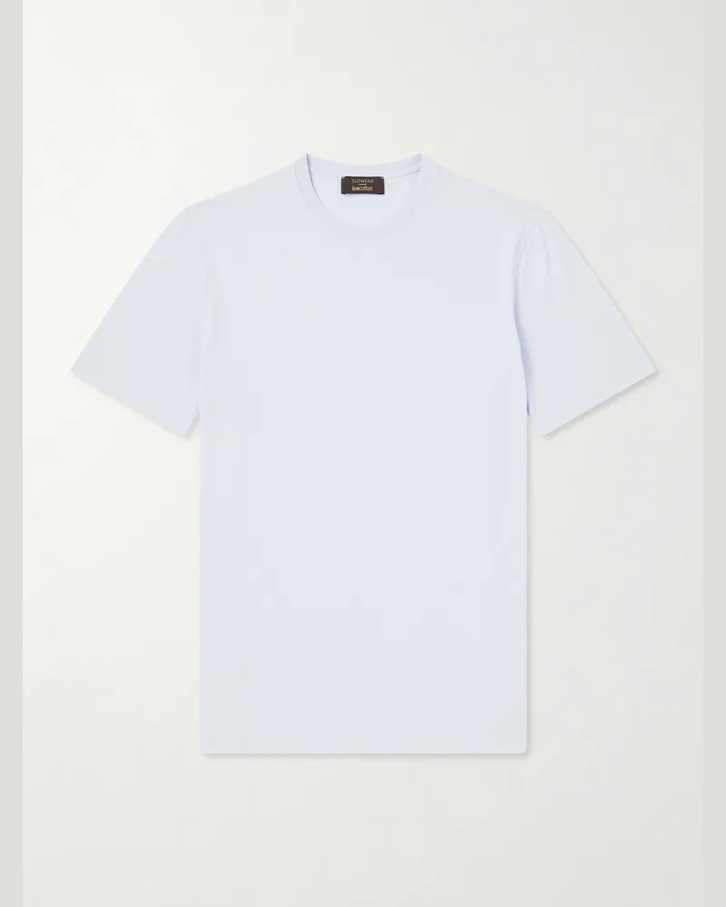 Slowear Schmal geschnittenes T-Shirt aus Baumwoll-Jersey Blau