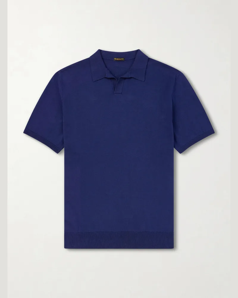 Rubinacci Cotton Polo Shirt Blue