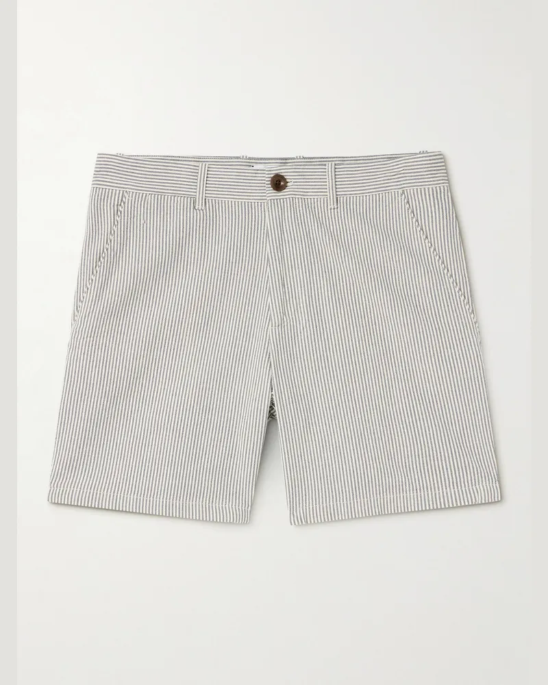 MR P. Schmal und gerade geschnittene Bermudashorts aus Baumwolle mit Streifen Neutral