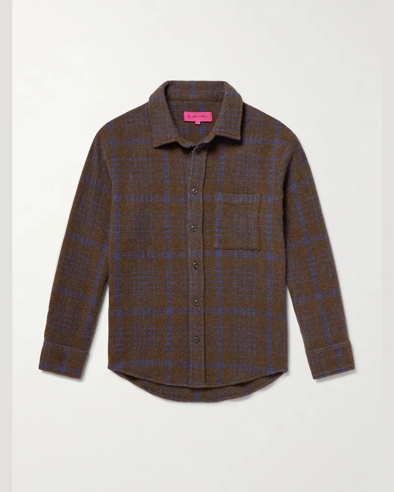 The Elder Statesman Karierte Hemdjacke aus Kaschmir Braun