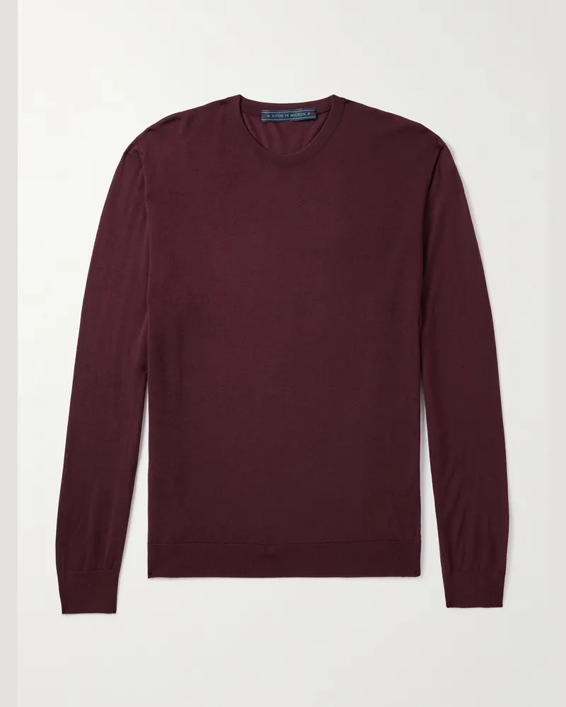 Kiton Pullover aus Wolle Burgunder