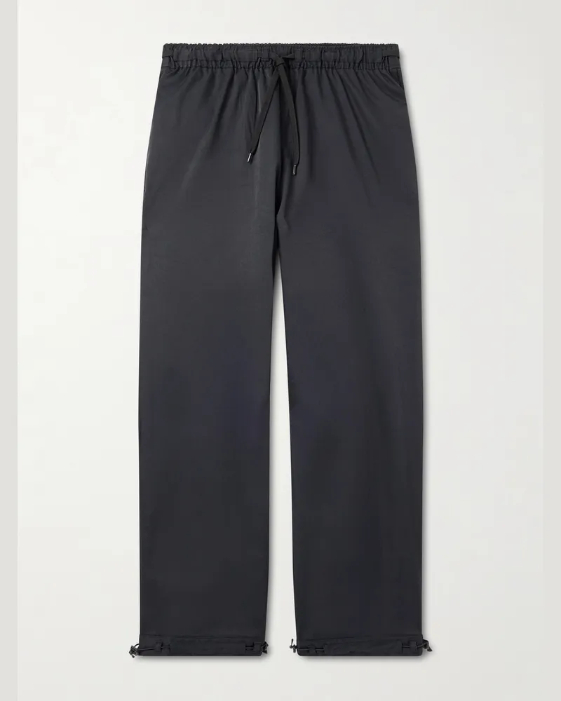 WTAPS Straight-Leg Cropped COOLMAX® Drawstring Trousers Black