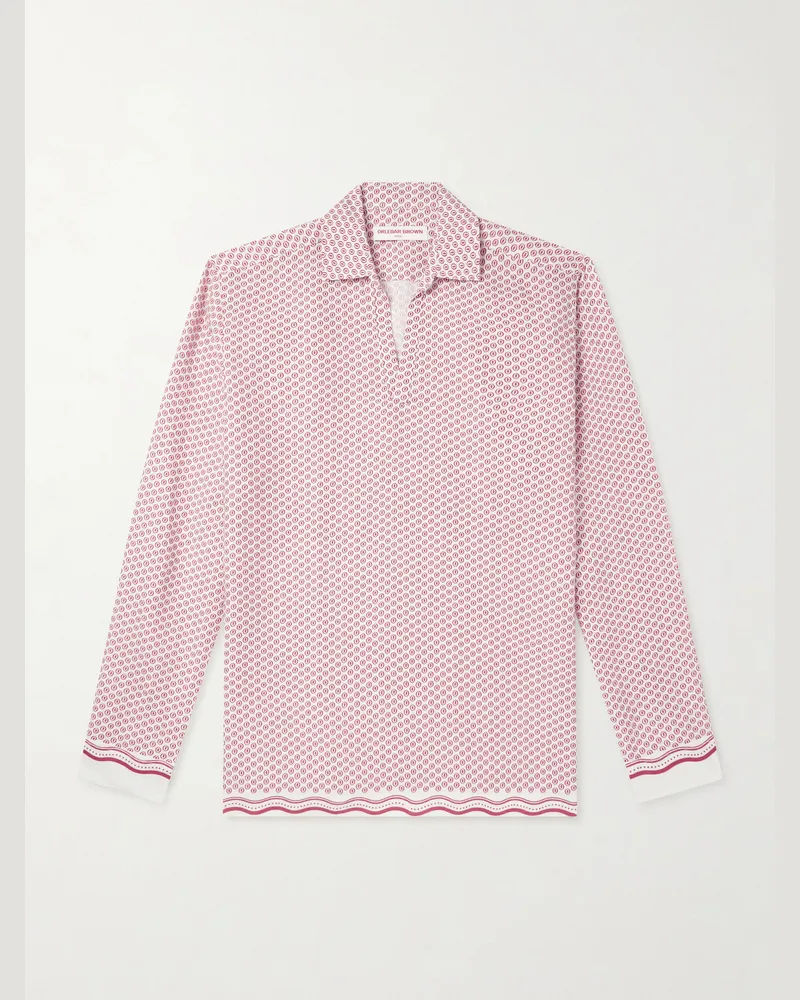 Orlebar Brown Ridley Printed Linen Shirt Pink