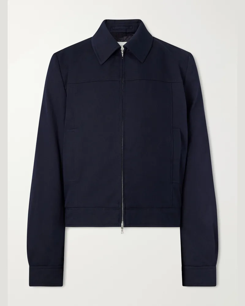 Dries van Noten Padded Cotton and Wool-Blend Blouson Jacket Blue