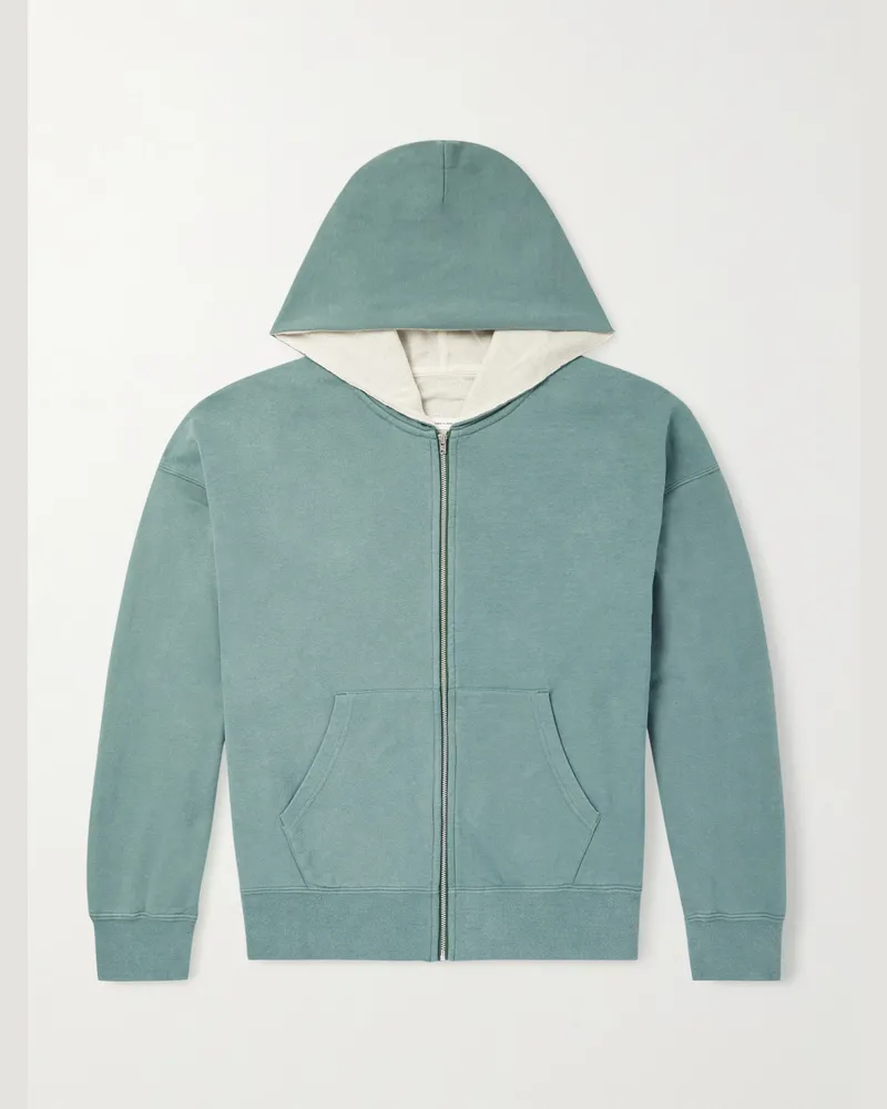 Visvim Jumbo Kapuzenjacke aus Baumwoll-Jersey mit Reißverschluss Grün