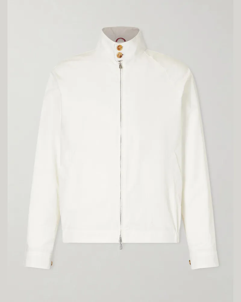 Brunello Cucinelli Cotton-Blend Harrington Jacket Neutrals