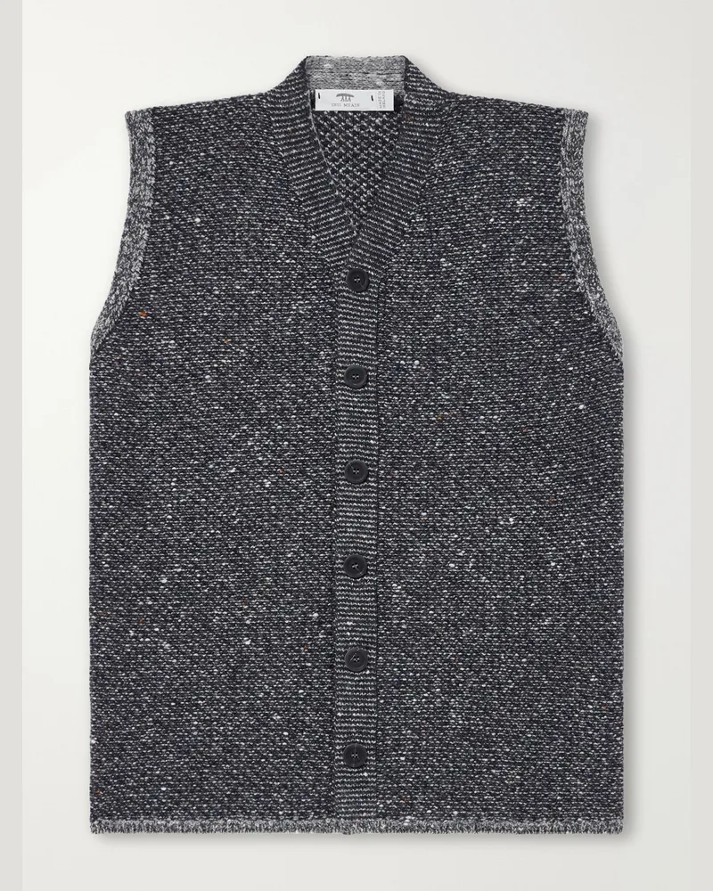 Inis Meáin Breidin Merino Wool and Cashmere-Blend Gilet Gray