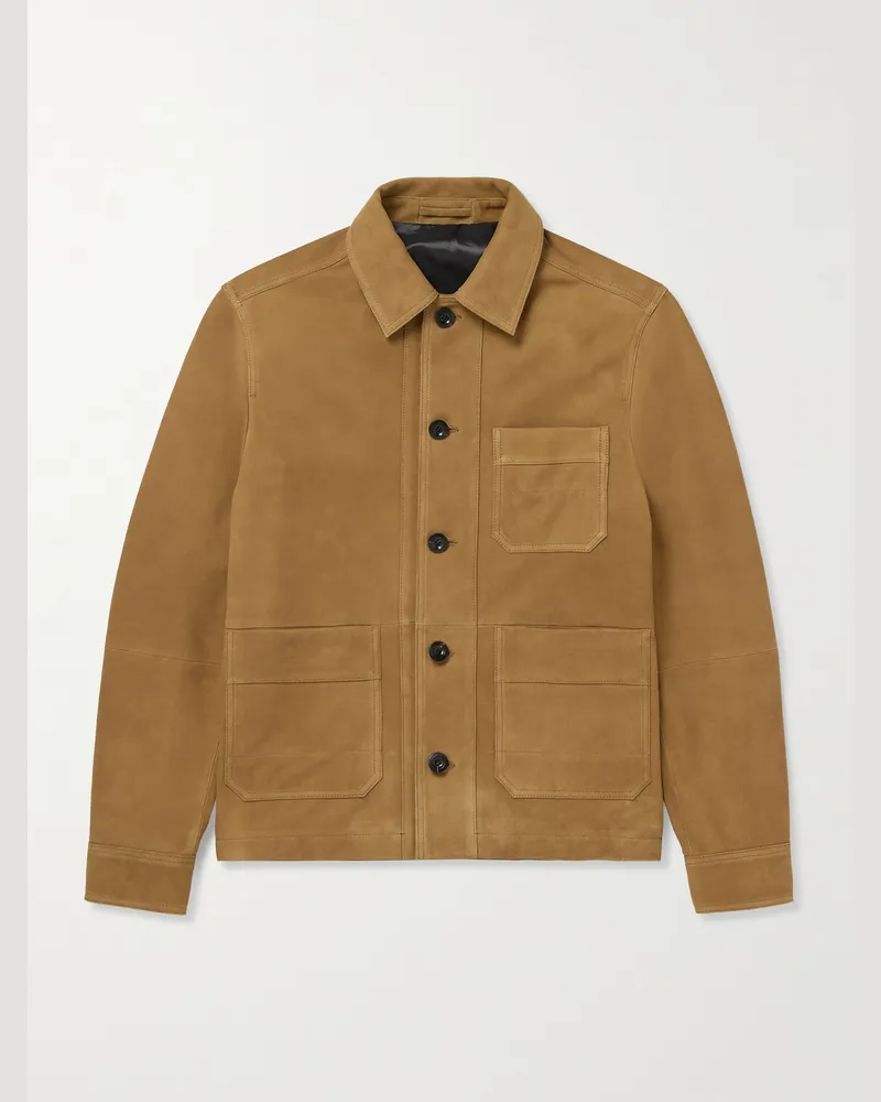 MR P. Arbeitsjacke aus Veloursleder Braun