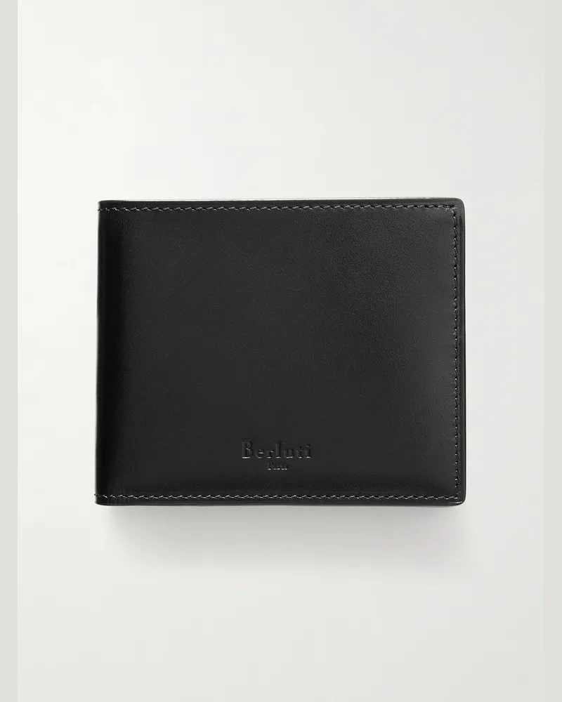 Berluti Makore aufklappbares Portemonnaie aus Venezia-Leder Schwarz