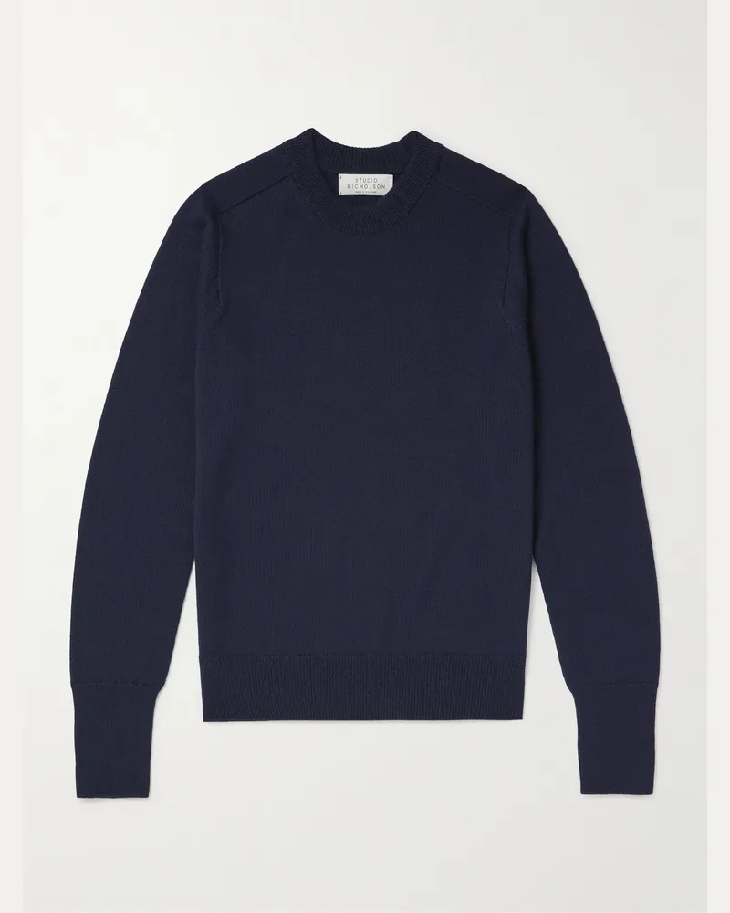 Studio Nicholson Pullover aus Merinowolle Blau