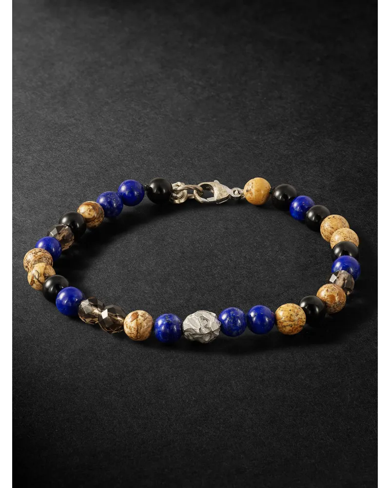 ELHANATI Isha Armband aus Weißgold mit mehreren Steinen Blau