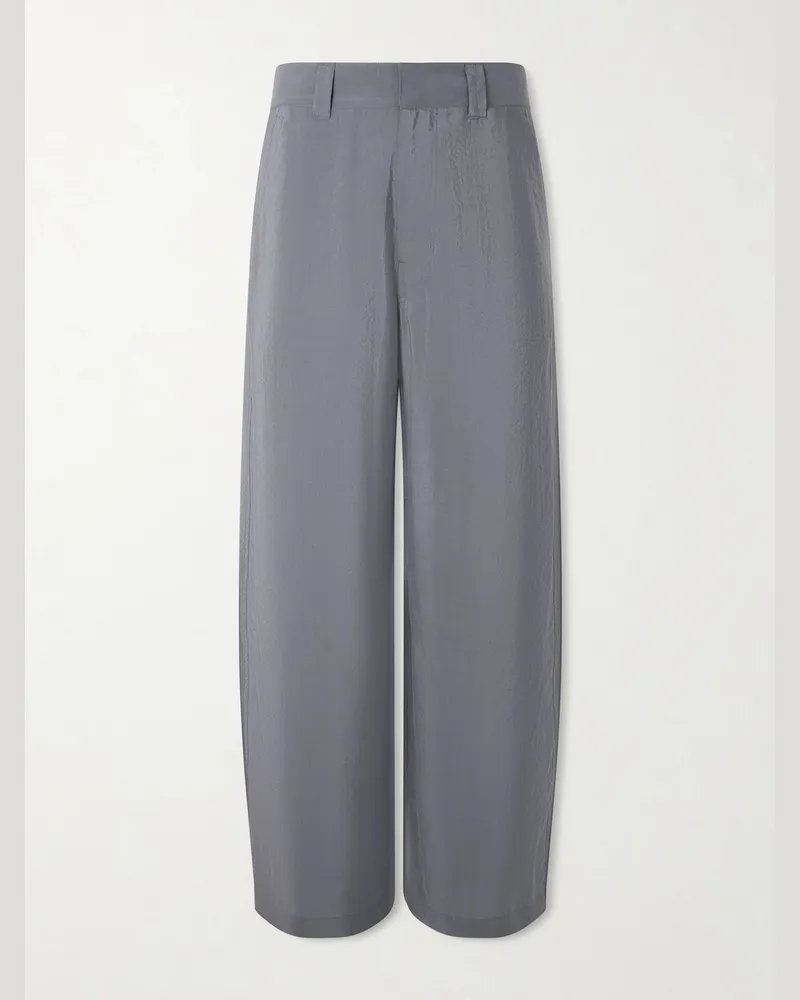 Christophe Lemaire Straight-Leg Silk-Blend Trousers Gray