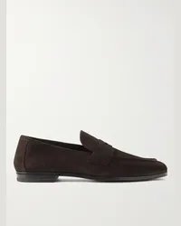 Tom Ford Sean Loafers aus Veloursleder Braun