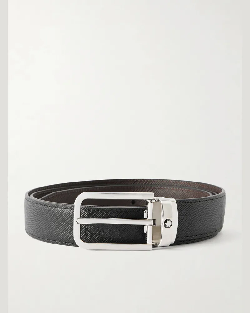 Montblanc 3cm Leather Belt Black