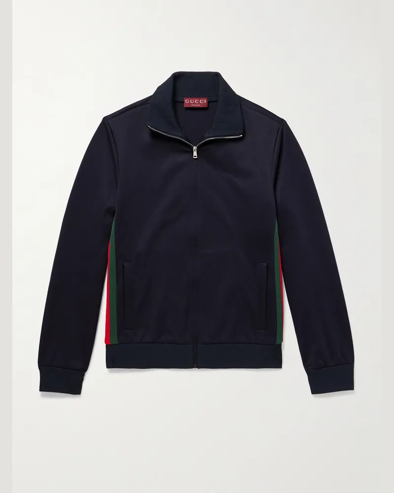 Gucci Striped Jersey Track Jacket Blue