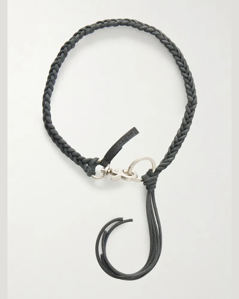 Our Legacy Ladon Braided Suede Keychain Black