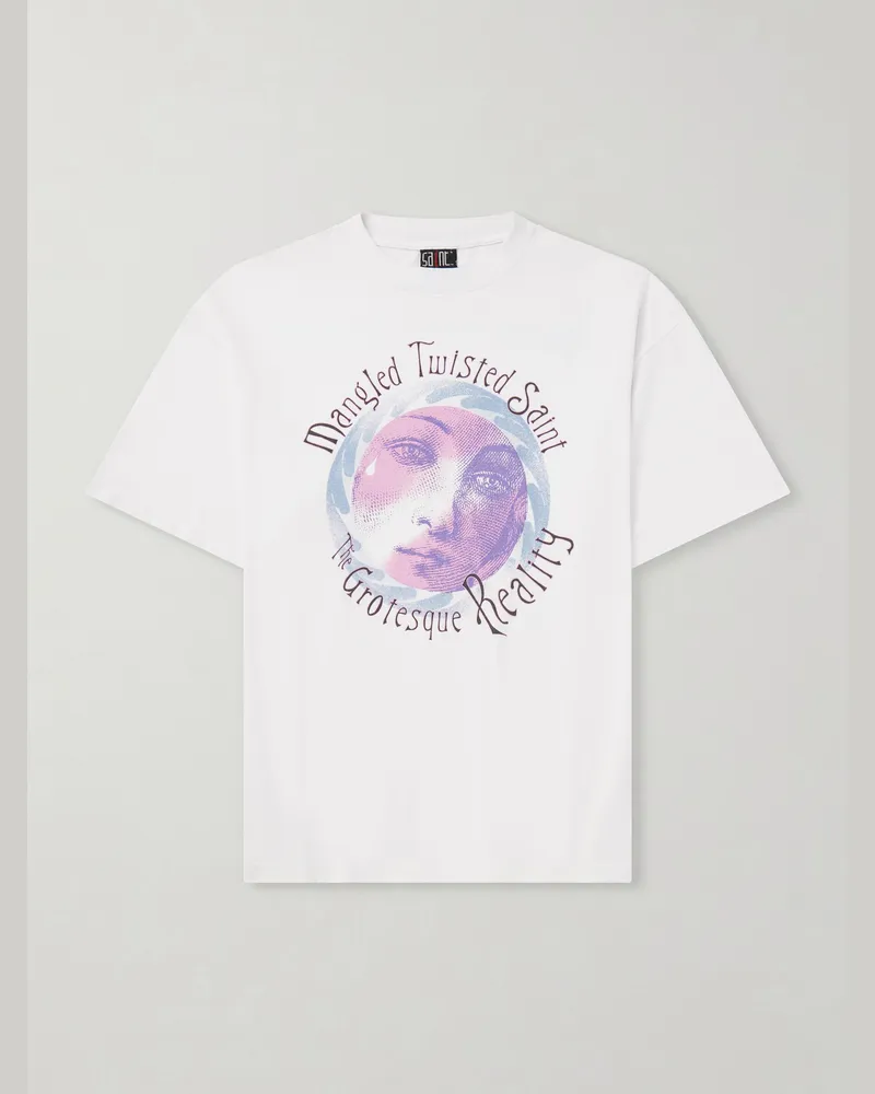 SAINT MXXXXXX Sean Wotherspoon Printed Cotton-Jersey T-shirt White