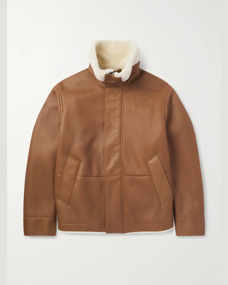 Loro Piana Augusto Jacke aus Shearling Braun