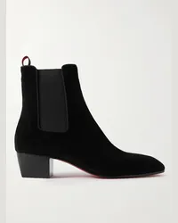 Christian Louboutin Rosalio Chelsea Boots aus Veloursleder Schwarz