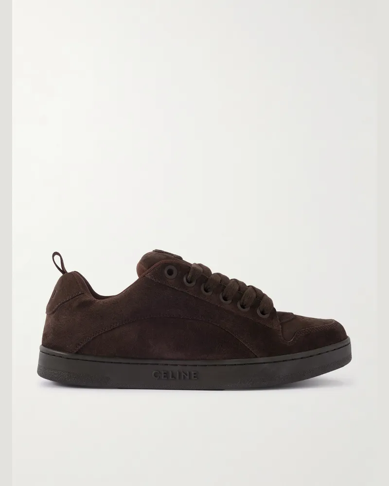 Celine Huntington Sneakers aus Veloursleder und Mesh Braun