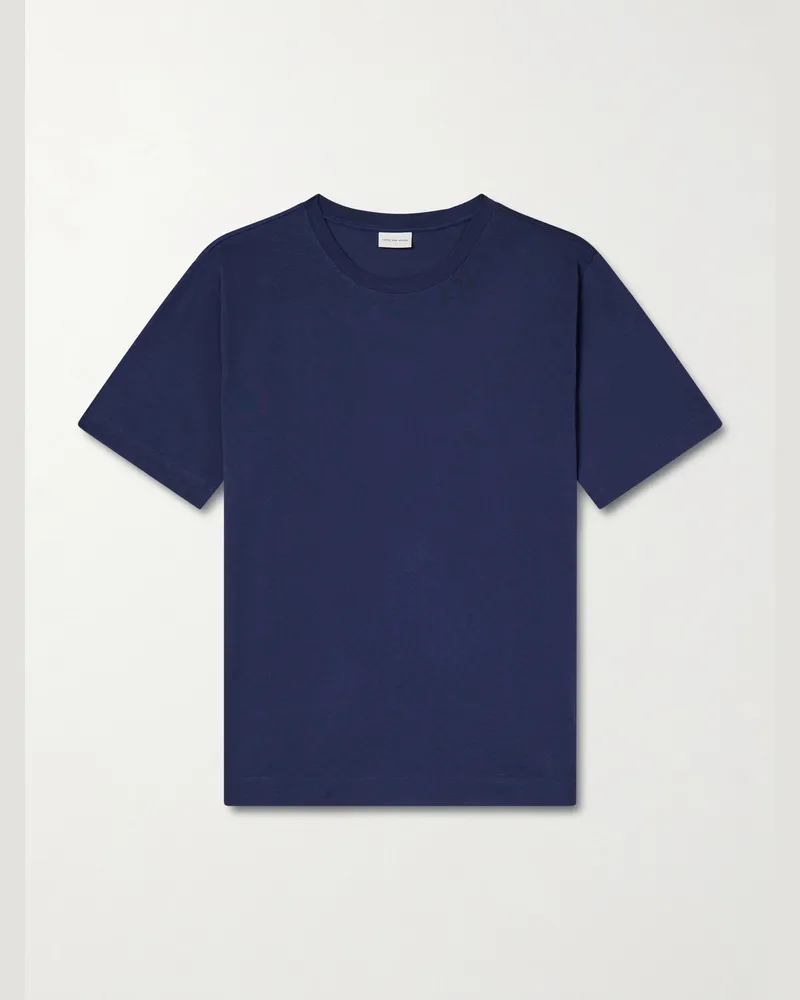 Dries van Noten Cotton-Jersey T-Shirt Blue
