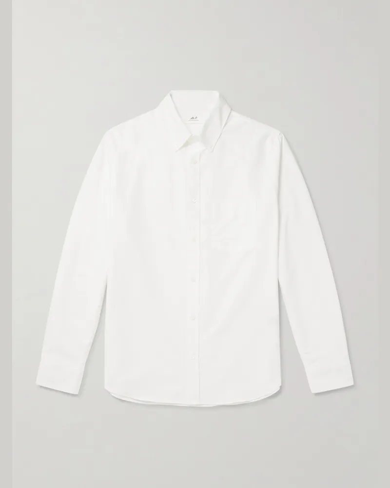MR P. Hemd aus Biobaumwoll-Oxford mit Button-Down-Kragen Weiß