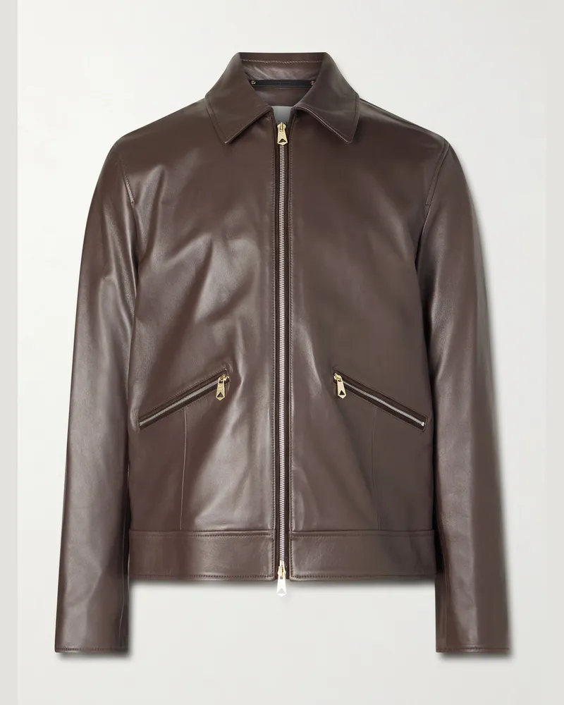 Paul Smith Leather Jacket Brown